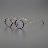 Bay Round Titanium Glasses Frame Round Frames Southood Leopard Gold